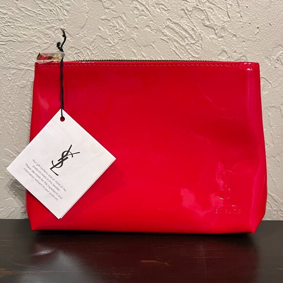 YSL Red Cosmetic Bag NWT with YSL Cosmetics - Picture 3 of 3